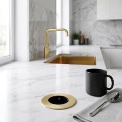 Indux Round Inbouw Contactdoos met 1 Stopcontact Randaarde Goud 1208972317